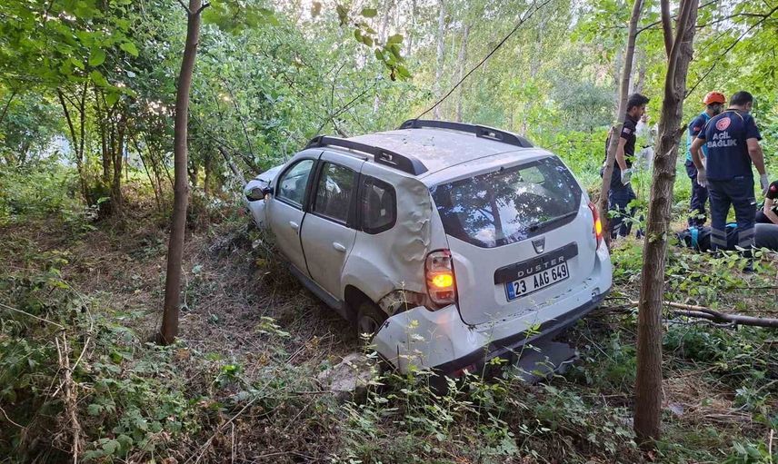 Bingöl'de kontrolü kaybeden otomobil bahçeye uçtu; 2 kişi yaralandı