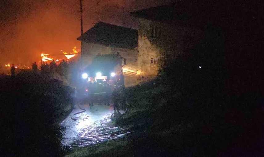 Domaniç'te Fındıcak köyünde gece yangını: samanlıklar küle döndü, hayvanlar kurtarıldı