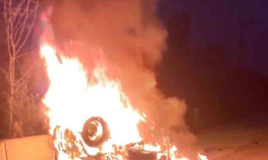 Bolu Ömerler'de takla atan otomobil alev aldı, sürücü yaralandı