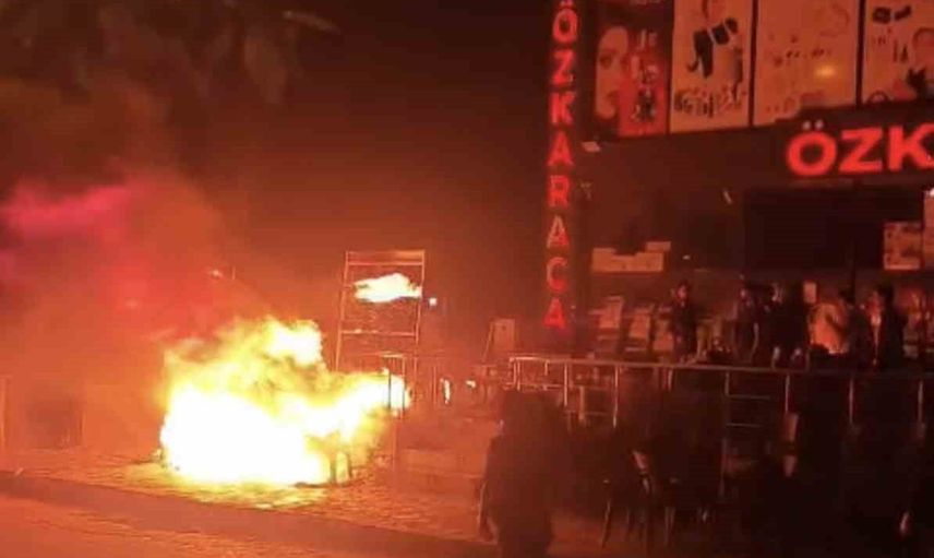 İş yerini tehdit eden alevler ekiplerin müdahalesiyle durduruldu
