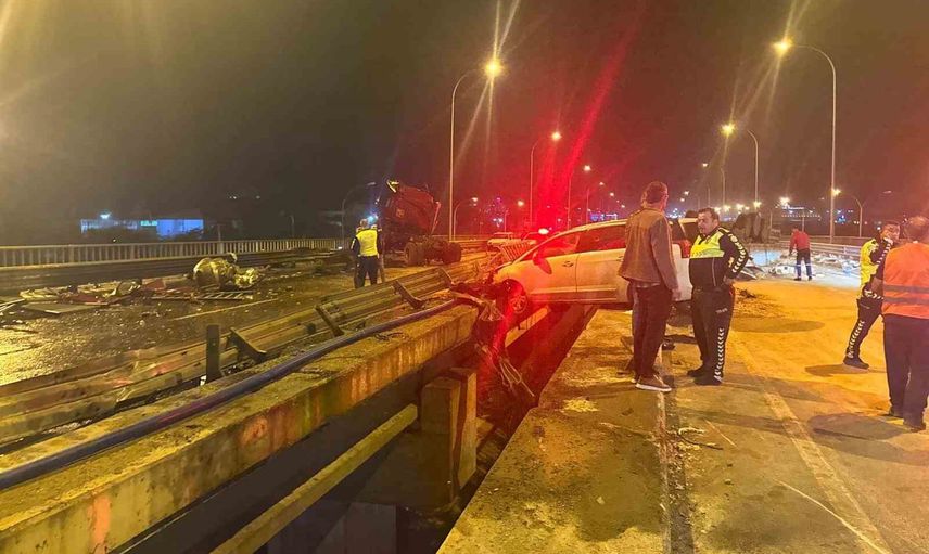 Tuğla yüklü tırın karıştığı zincirleme kazada bir kişi hayatını kaybetti