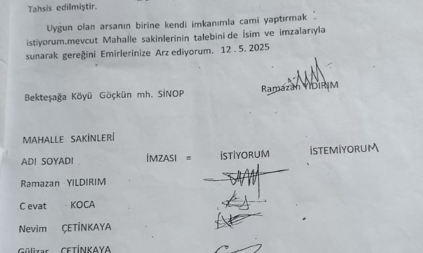 Sinop'ta cami krizi: arazi tapusu itirazı mahalle ile köyü karşı karşıya getirdi