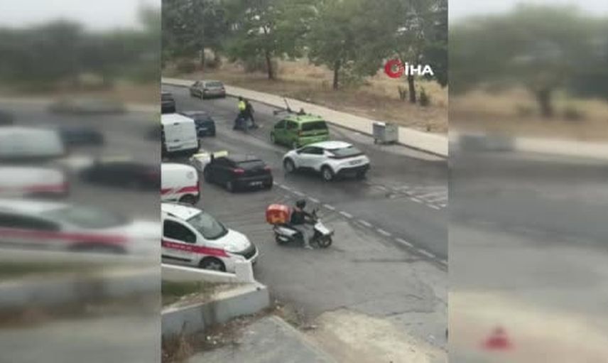 Sis ve kaygan zemin Edirne'de scooter sürücüsünü yere düşürdü