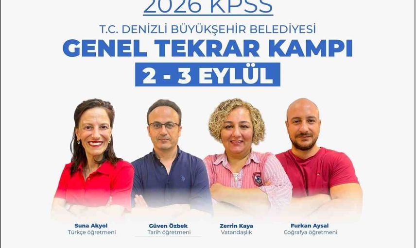 Denizli Büyükşehir Belediyesi'nden KPSS adaylarına ücretsiz iki günlük yoğun tekrar kampı