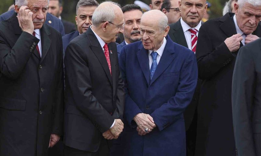 anıt­kabir’de 29 ekim töreninde iki genel başkanın sohbeti