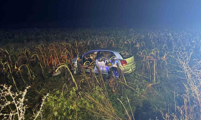 Alaca'da yağış nedeniyle otomobil tarlaya uçtu, iki kişi yaralandı