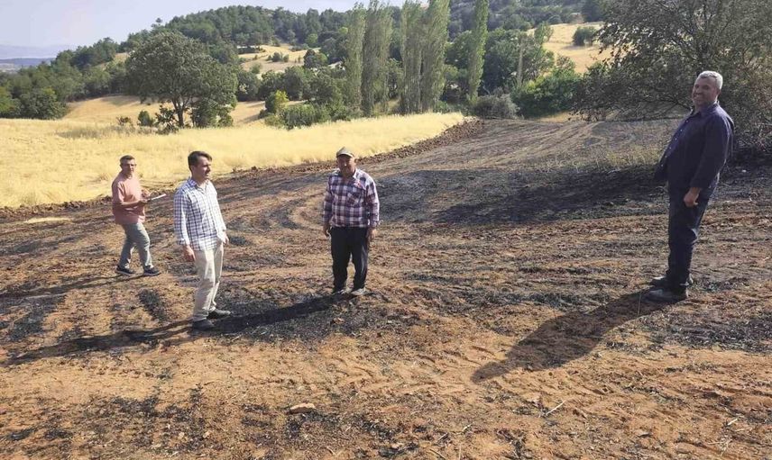 Mustafalar köyünde yangın sonrası hasar tespiti yapıldı
