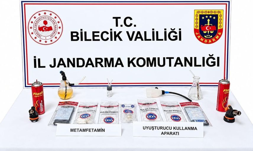 Bozüyük'te küçük çaplı metamfetamin operasyonu: üç şüpheli hakkında işlem