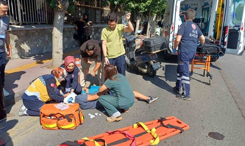 Park eden aracın manevrası panik yarattı: motosiklet sürücüsü yaralandı
