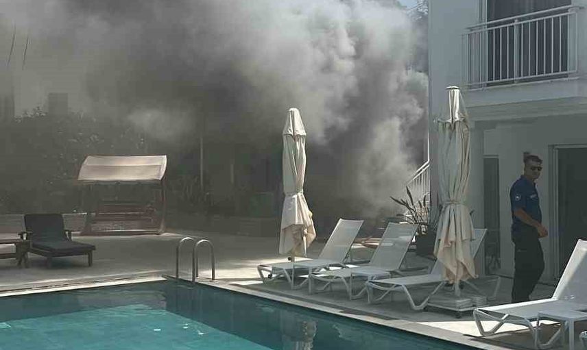 Müştemilat yangında ağır hasar gördü: Bodrum'da otelde müdahale
