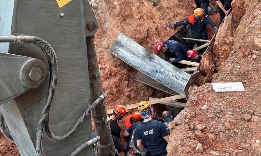 Gölbaşı'nda göçükte kalan inşaat işçisi kurtarıldı