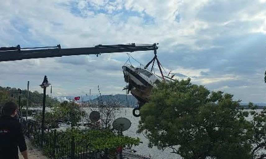 Fırtınada batan Kuzey Yıldızı teknesinin kurtarılması tamamlandı