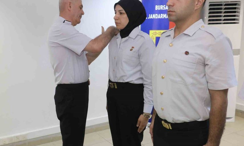 Bursa jandarma komutanlığında görevde yükseliş töreni