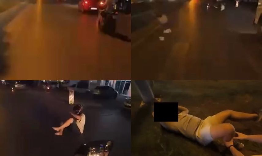 Mersin'de kask kamerası yaya geçidindeki çarpışmayı saniye saniye kaydetti