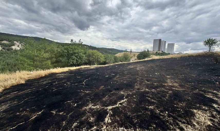 Karabük’te tarladan çıkan alevler ormana ulaşmadan durduruldu