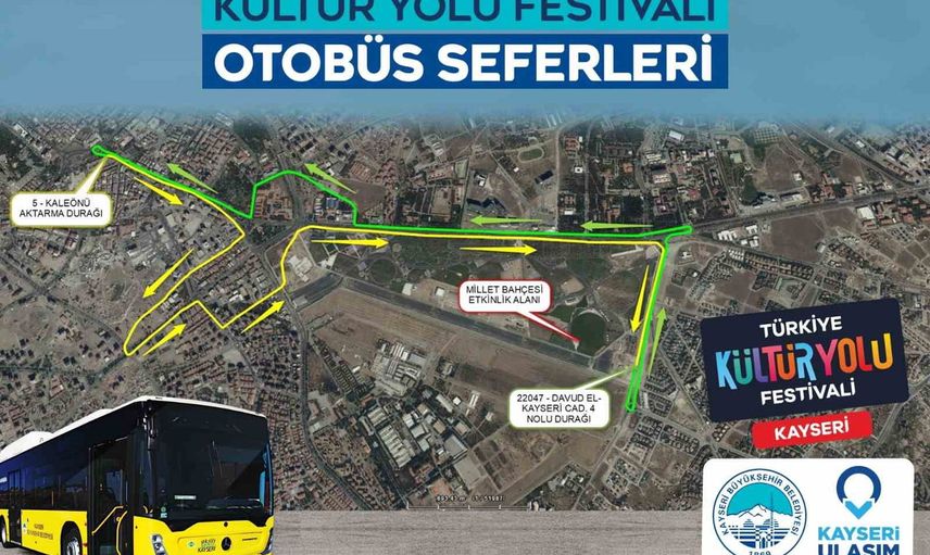 Kültür yolu festivalinde ulaşım için ayrıntılı sefer ve otopark düzenlemesi