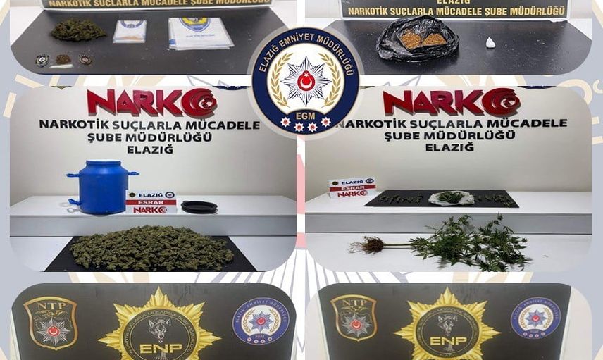 Elazığ’da 20 günde geniş uyuşturucu operasyonu: rekor miktar ele geçirildi