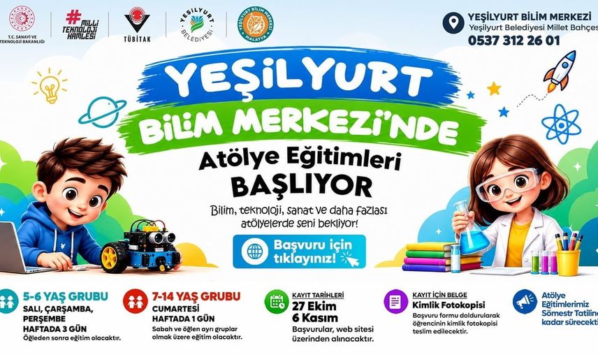 Merak ve üretime kapı açan atölyeler için Yeşilyurt'ta kayıtlar başladı