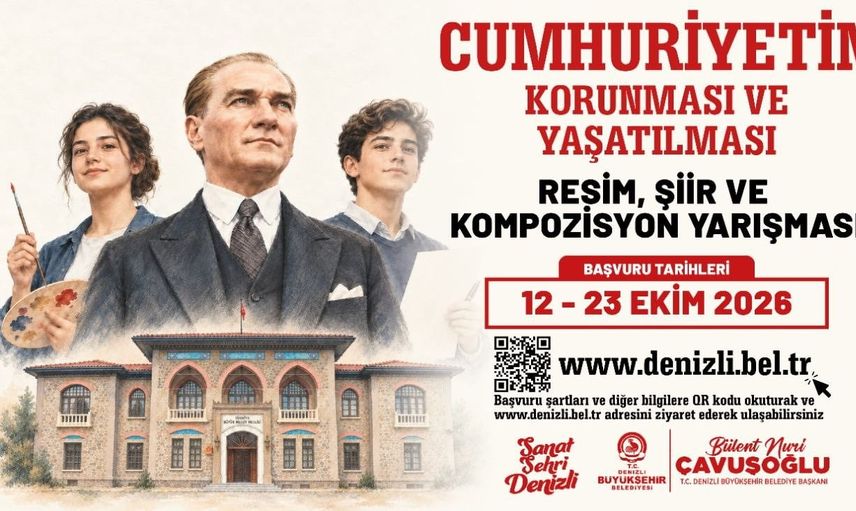 Denizli gençleri cumhuriyetin 103. yılı için sanata ve edebiyata davet ediyor