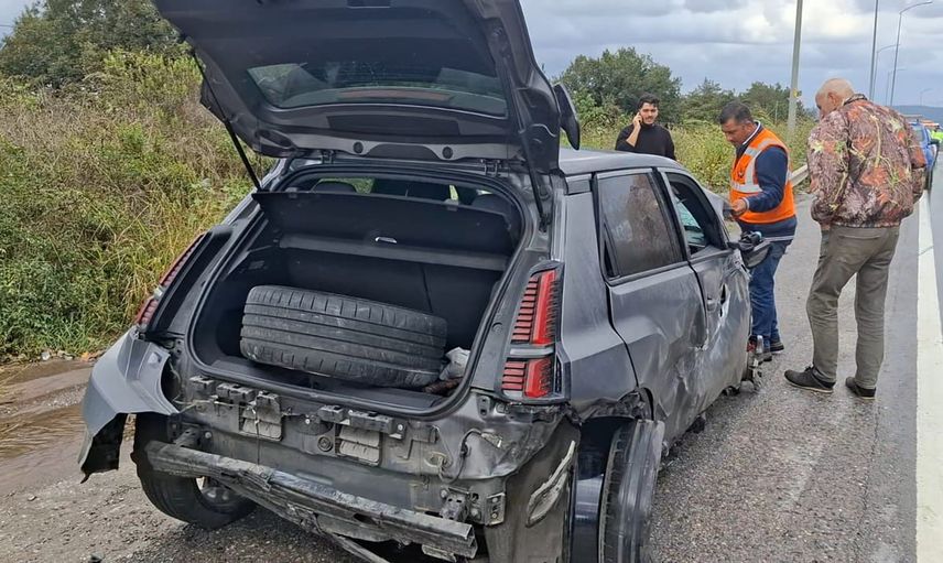 Çarpmanın ardından Şile Yolu'nda kısa süreli trafik aksaması