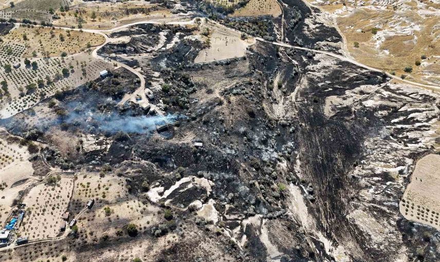 Rüzgârın taşıdığı alevler bağ evlerine sıçradı: 7 yapı kullanılamaz hale geldi