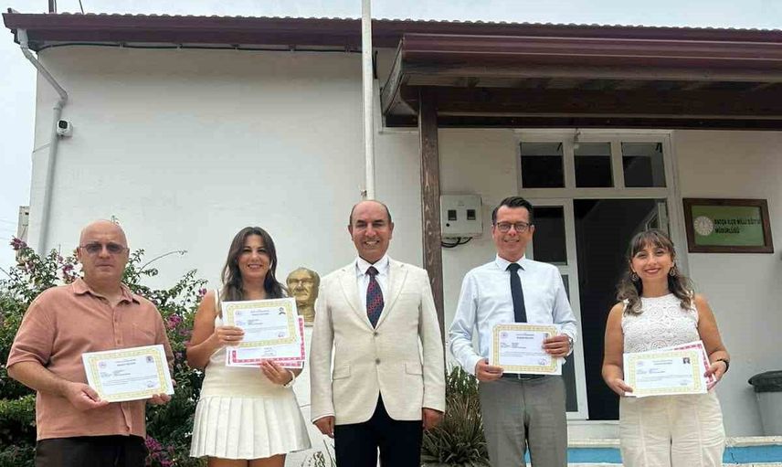 Datça'da eğitim emekçilerine vefa: personele başarı ve teşekkür belgeleri