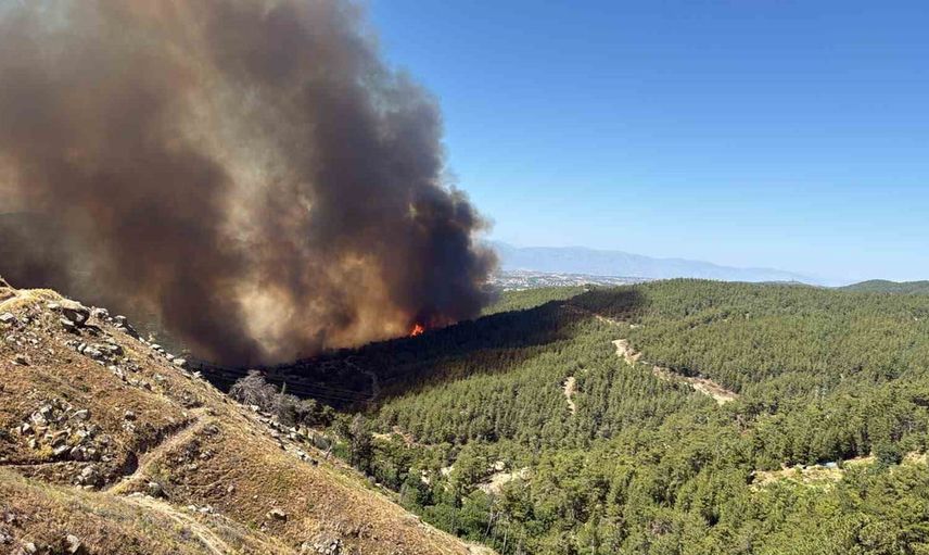 Çine’de Orman Yangınına Havadan ve Karadan Müdahale Sürüyor