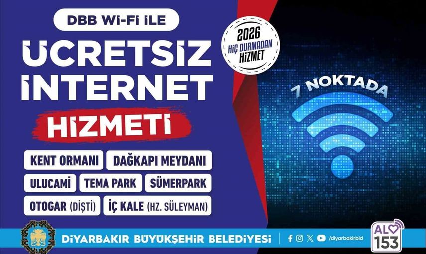 Diyarbakır'da tarihi alanlardan parklara ücretsiz internet ağı genişliyor