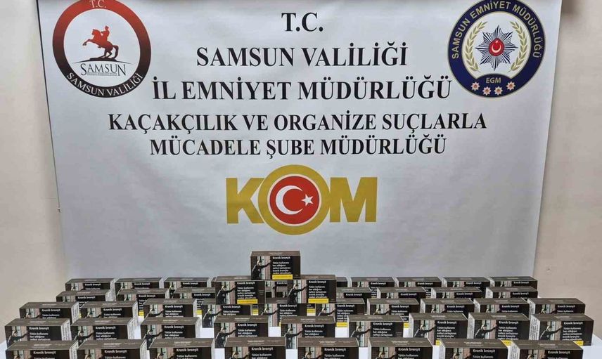 Samsun'da kaçakçılık operasyonunda 10 bin doldurulmuş makaron ele geçirildi