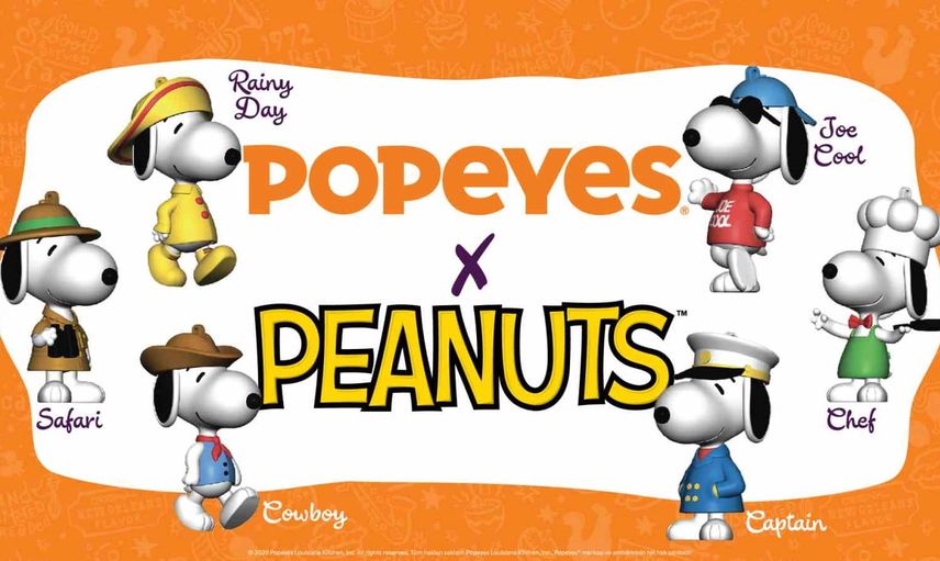 Snoopy'yle altı temalı koleksiyon Popeyes çocuk menüsünde