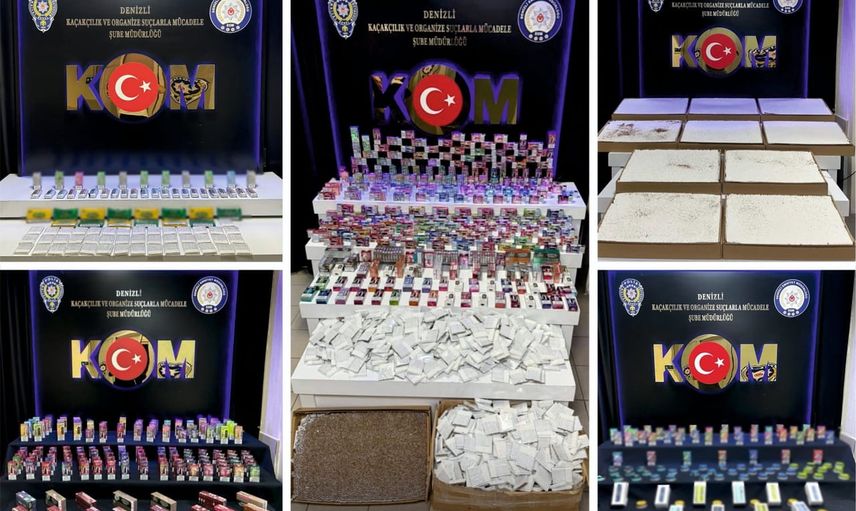 Denizli'de binlerce kaçak tütünle yakalanan iki kişi cezaevine gönderildi