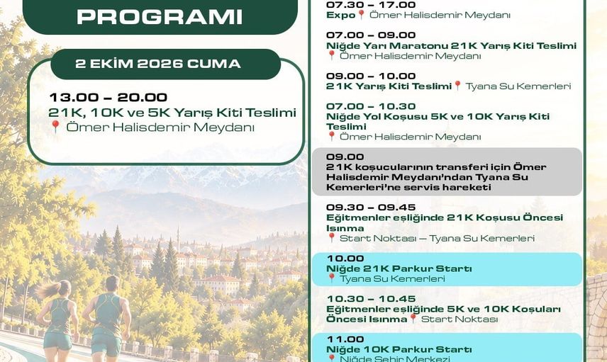 Tarihi rotada birlik: Niğde yarı maratonu Tyana Su Kemerleri'nden başlıyor