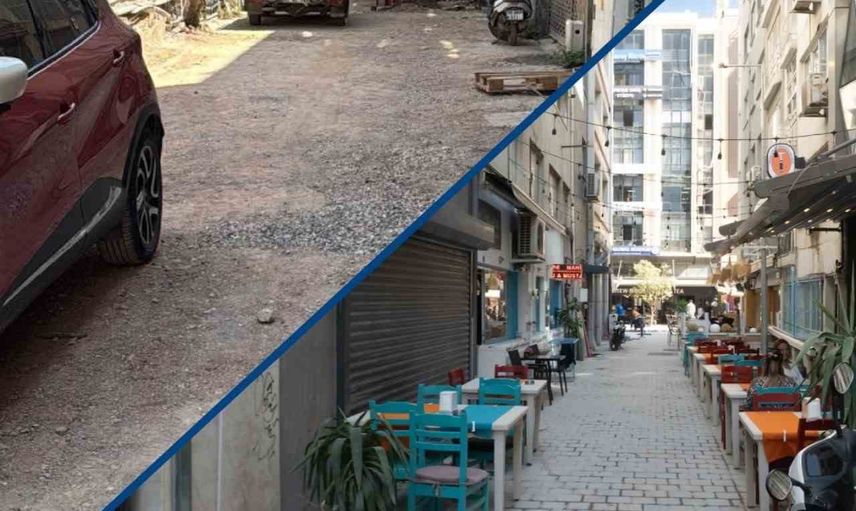 Alsancak'ta yaya konforu için zemin yenileniyor: Kıbrıs Şehitleri Caddesi çalışmalarında yeni aşama