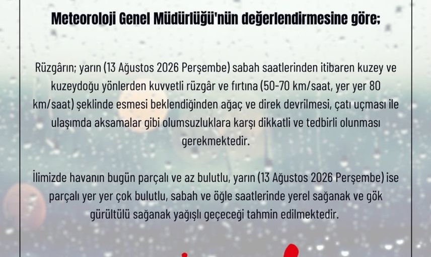 İstanbul'da sabah fırtınası uyarısı: rüzgar hızları yer yer 80 km'ye çıkabilir