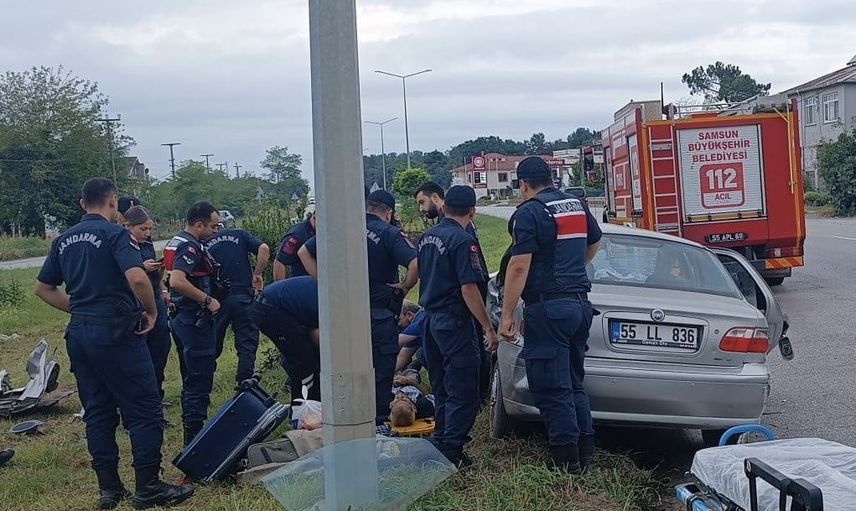 Terme'de Miliç mevkiinde sabah çarpışması: beş yaralı