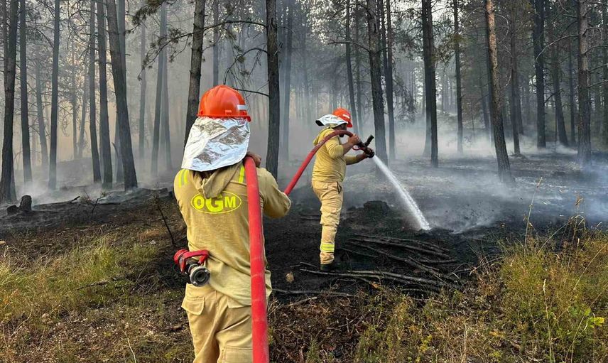 Taşköprü'de helikopter destekli müdahale yangının şiddetini azalttı