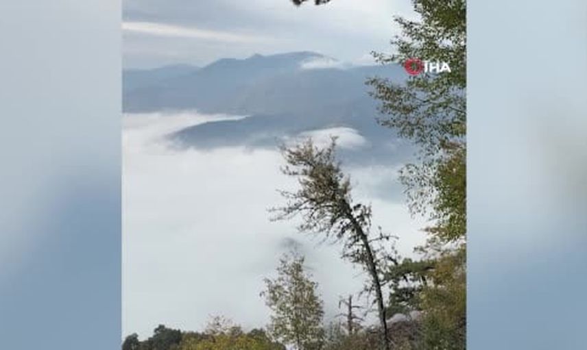 Karabük'ün yükseklerinde denizi andıran bulut örtüsü büyüledi
