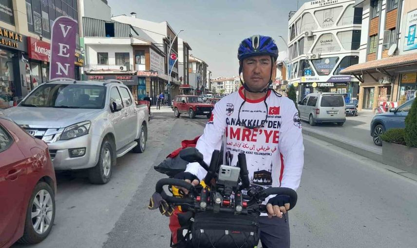 Çanakkale'den Mekke'ye bisikletle umre yolculuğu: Karapınar'da misafirperver mola