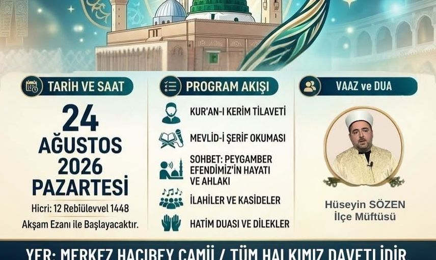 Köyceğiz’de mevlid kandili peygamberimiz ve güzel ahlak temasıyla anılacak