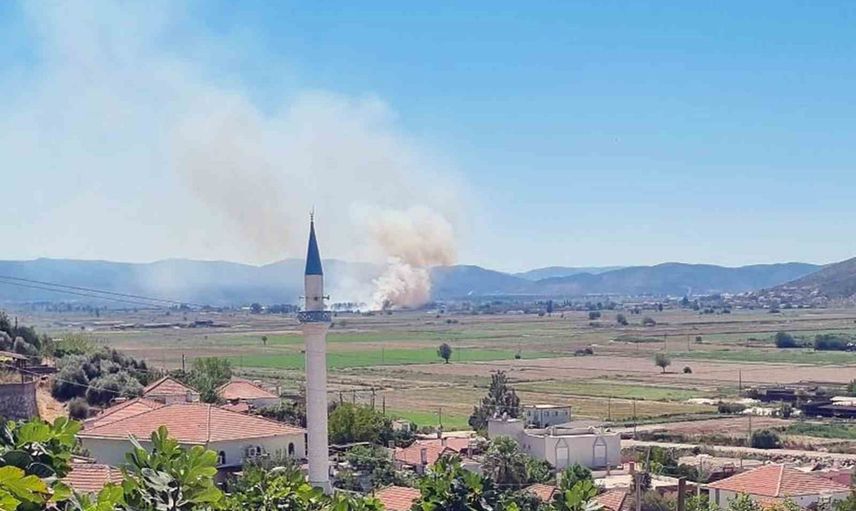 Milas Yaşyer Mahallesi'nde sazlık ve otluk yangını kontrol altına alındı