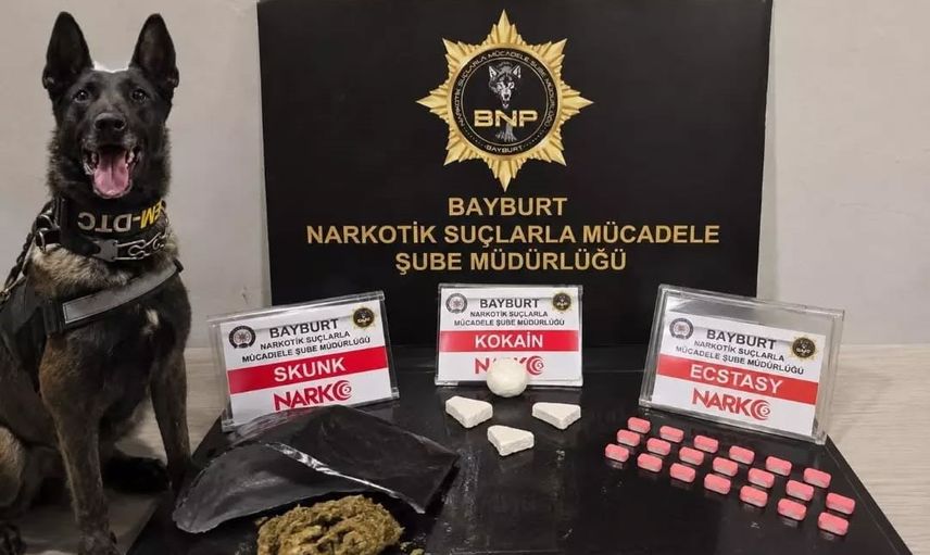 Bayburt'ta Pablo'nun da katıldığı operasyonda uyuşturucu maddeler ele geçirildi
