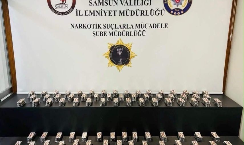 Samsun'da çatıda yakalanan 5 bin 656 sentetik ecza hapı