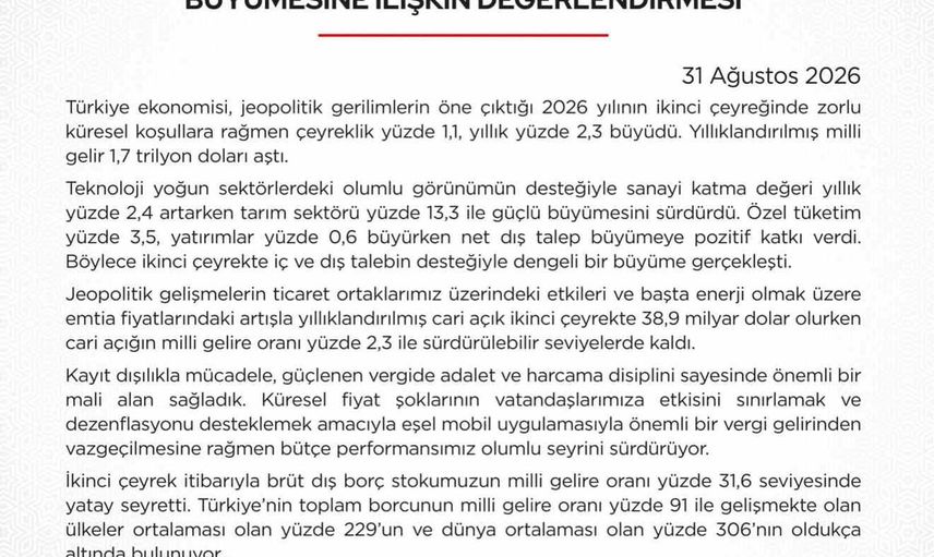 Mali disiplin ve vergi adaletiyle güçlenen mali alan büyümeyi destekliyor