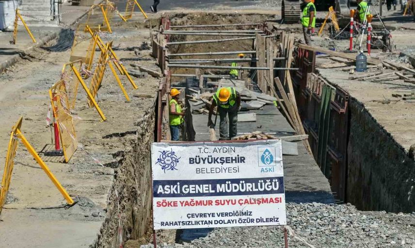 Söke'de 77 milyon liralık yağmur suyu hattı çalışmaları sürüyor