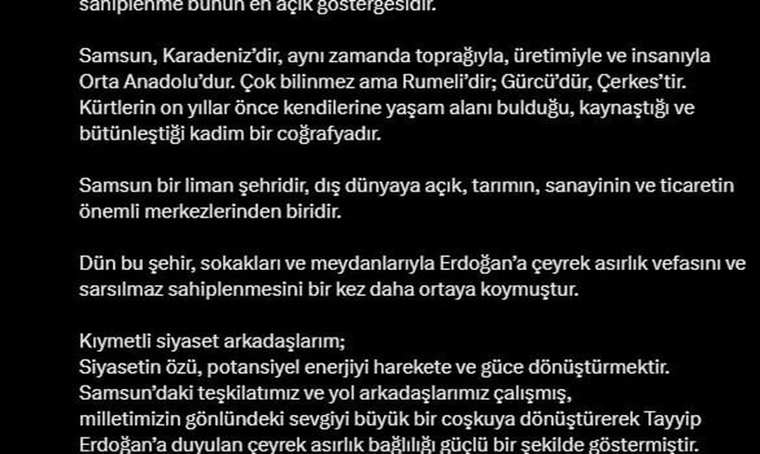 Samsun'un siyaset haritasındaki yeri: Soylu'nun 'ölçü ve müşir' vurgusu