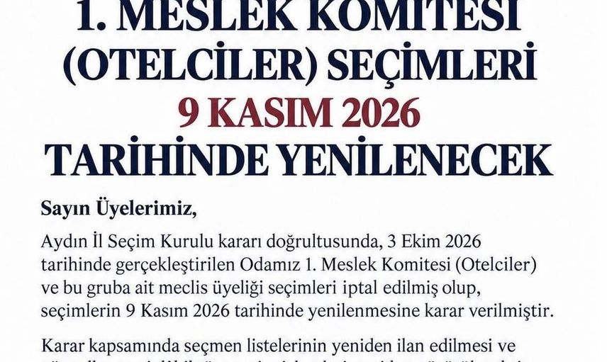 kuto'da otelciler komitesi için seçimler 9 kasım 2026'da yenilenecek