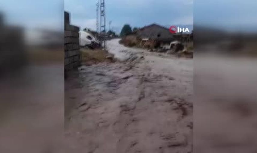 Ağrı'da Dalbahçe köyünde sağanak sonrası sel