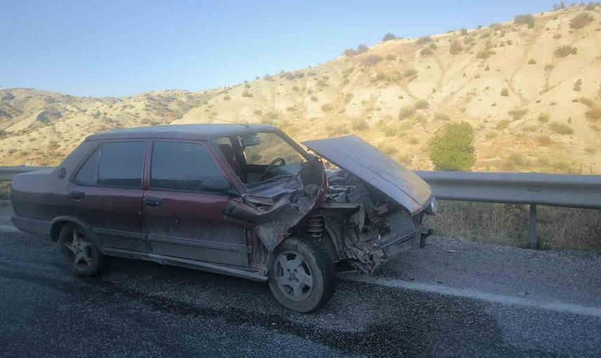 Besni'de kontrolden çıkan otomobil bariyerlere çarptı, sürücü yaralandı