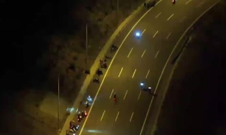 Eyüpsultan'da TEM Güney Cebeci tüneli'nde motosiklet akrobatlarına müdahale