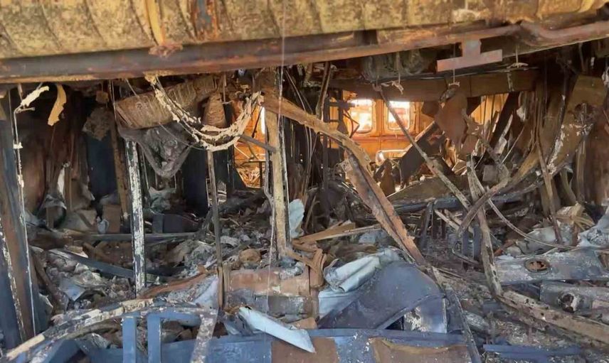 navezhda'nın içinden ilk görüntüler: dron saldırısının hasarı gözler önüne serildi